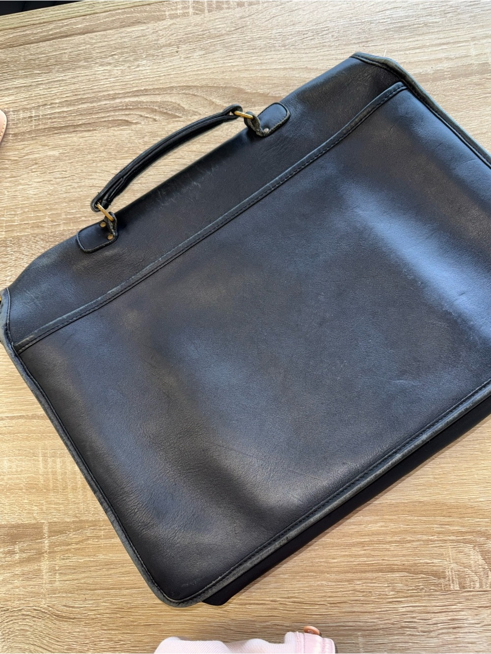 VINTAGE COACH BLACK LEATHER BUCKLE CLOSURE BRIEFCASE - Picture 7 of 14